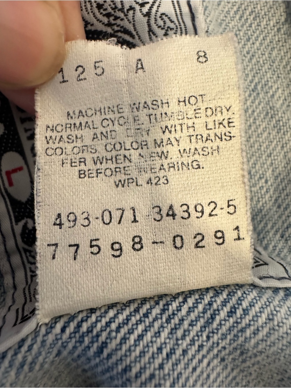 Levis Mens L Authentic Blue Denim Trucker Jean Jacket Faded Red Tag Short Y2K - Picture 5 of 15